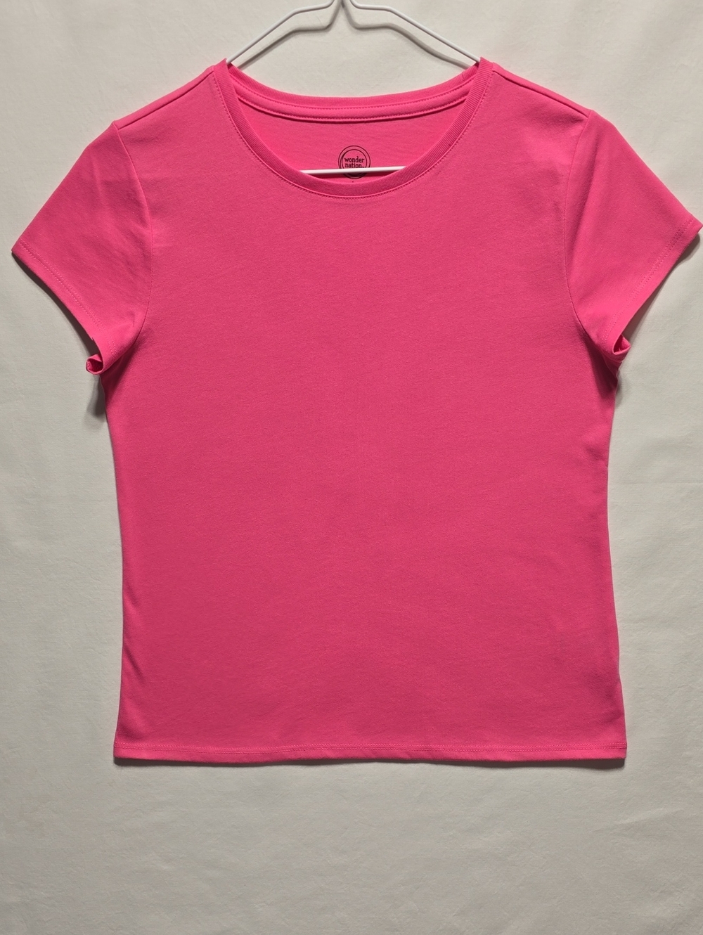 wonder nation - Short Sleeve Kids Crewneck Top - Hot Pink